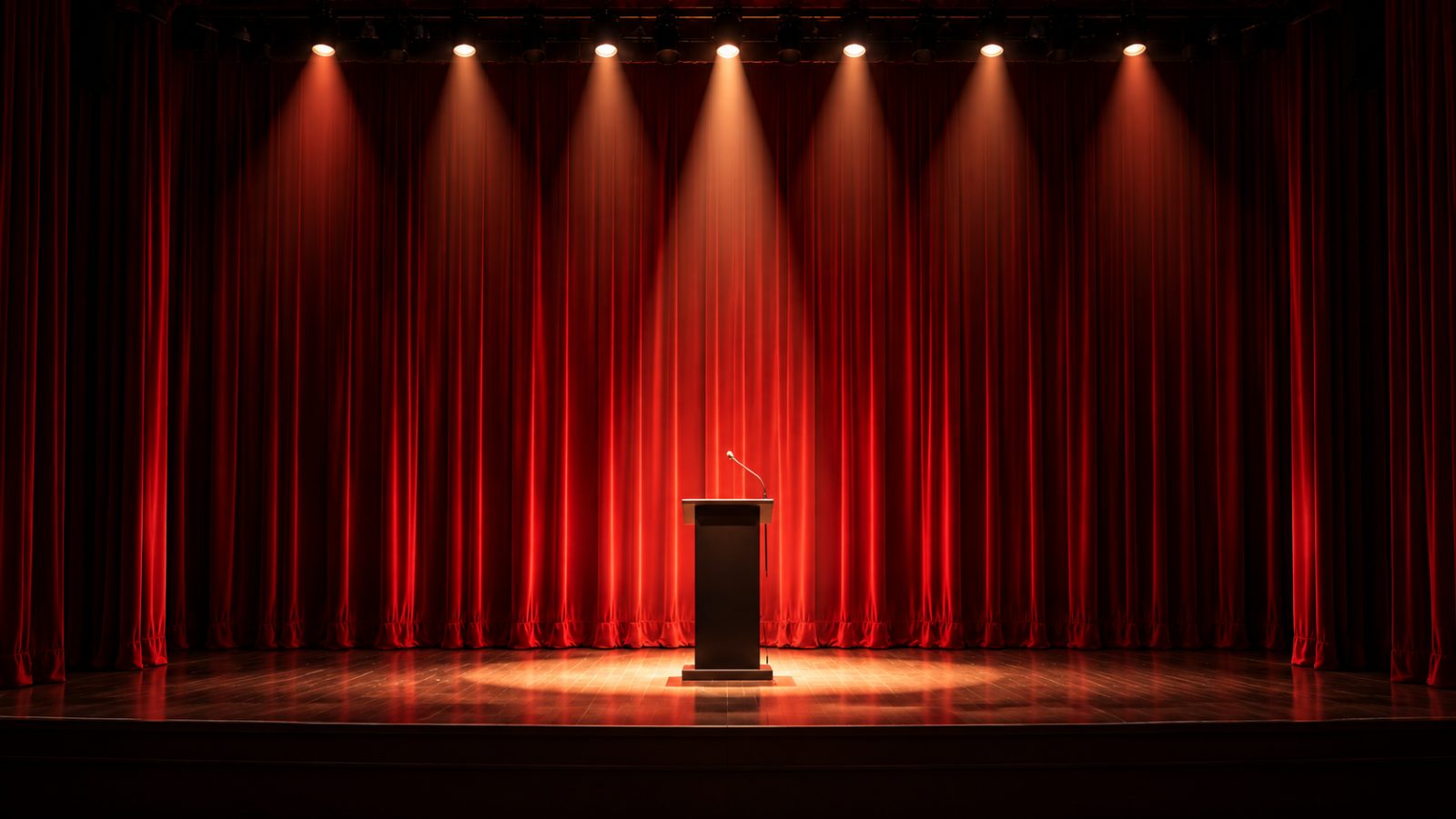 A stage lit for a performance