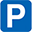 Pictogramme représentant le symbole P désignant un parking