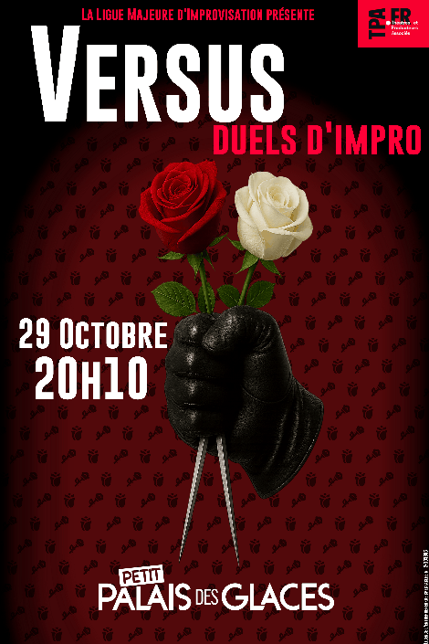 Affiche du spectacle duels d'improvisation de Versus au Petit Palais des Glaces